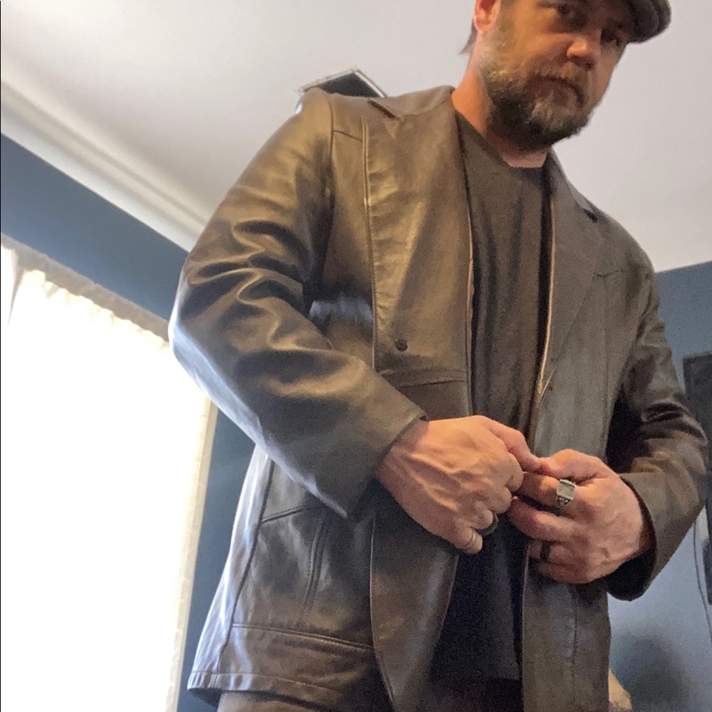 Real leather blazer coat by reed.    Super cool 😎